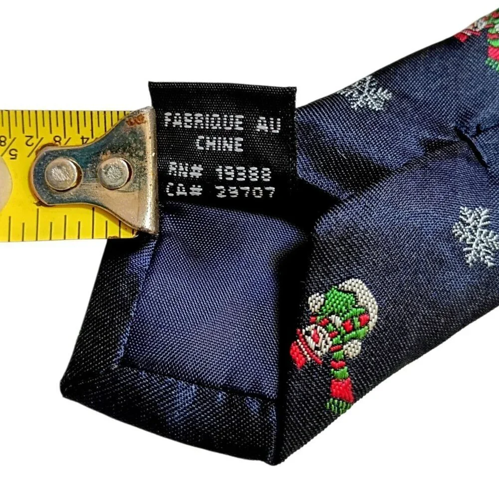 IZOD 100% Silk Tie Men’s Blue Snowman Snowflake Holiday Christmas Neckwear